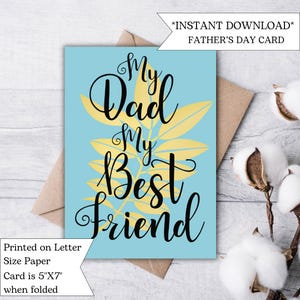 Mein Vater mein bester Freund Karte | Karte zum Vatertag | Druckbare Download für Papa von Sohn oder Tochter | Einzigartige Geschenkidee