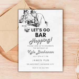Party Invite - Beer Birthday Invitation -Editable Canva Template for Brewery Celebration - Instant Download Design - Bar Hopping
