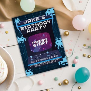 Customize Retro Birthday Invitation|Editable Kids Party Invite|Birthday Invitation|Printable Birthday Invitation|Digital|Instant|Download