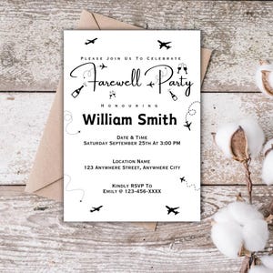 Going Away Party Invitation-Modern Farewell Party Invite-Moving Away Invite-Goodbye or Farewell Party Template-Editable Instant Download
