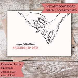 Freundschafts-Tageskarte für die beste Freundin | Pinky Promise Freundschaft Tageskarte | Internationaler Freundschaftstag | Bester Freund-Karte