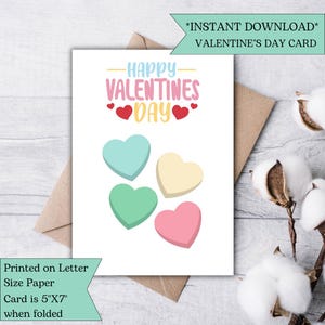 Happy Valentines Day Heart Card | Printable Valentine&#39;s Day Card | Love Greeting for 14th February