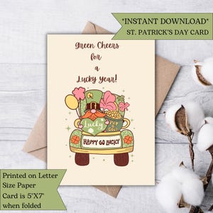 Happy Go Lucky Card | Carte de la Saint-Patrick | Téléchargement numérique imprimable | Voeux irlandais pour la célébration du 17 mars