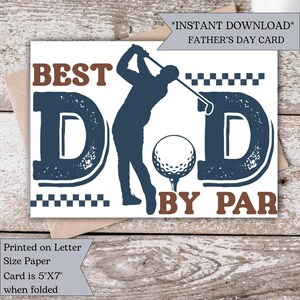 Cartão de Dia dos Pais do Golfe | Melhor Pai por Par para Imprimir | Cartão de Pai Golfista | Download Digital para Pai Apaixonado por Golfe | Download Digital | Instantâneo
