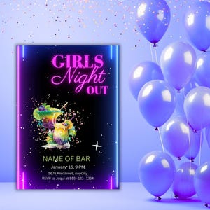 Girls Night Invitation For Adults-Girls Night Party Invite-Let&#39;s Get Tipsy Girls Night Digital Invite-Birthday Girls Night-Girls Night out
