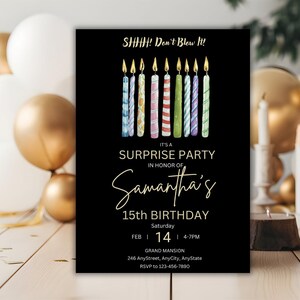 Editable Surprise Birthday Invitation Template-Surprise Birthday Invitation for Men or Woman-Download, Birthday Invitation-Download Adult