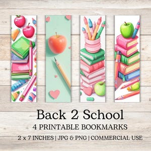 Back to School Bookmarks Set | Cute Crayon Apple Teacher Bookmark Set | Printable Classroom Reading Gift for Students | Unique Bookmarks
