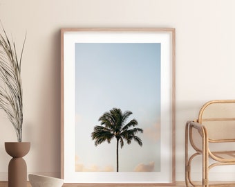 PALM TREE Print: Living Room Art Print, Large Wall Art, Tropical Wall Decor, Kauai Framed Print, Beach Decor, Hawaii Photography, Home Decor