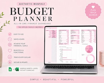Hoja de cálculo para planificar el presupuesto mensual / Registro de finanzas (Google Sheets/Excel) / Descarga instantánea