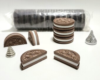 Chocolate Creme Cookie Magnets, 6-piece Set: Funky Foodie Fridge Decor