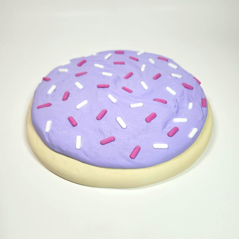 Jumbo 8" Frosted Sprinkle Sugar Cookie Wall Art: Maximalist 3D Food Decor Purple/Pink/White