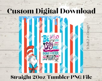 Cat in stripes -20oz Skinny Straight Tumbler design High Resolution PNG file instant DOWNLOAD