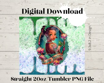 Bayou Beauty- 20oz Skinny Straight Tumbler Wrap high resolution PNG file DOWNLOAD