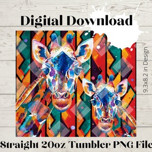 Giraffe Print- 20 oz Skinny Straight Tumbler Wrap hoge resolutie PNG-bestand DOWNLOAD