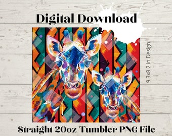 Giraffe Print- 20 oz Skinny Straight Tumbler Wrap high resolution PNG file DOWNLOAD