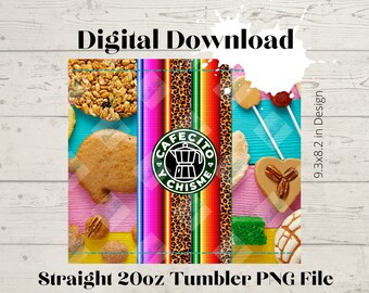 Cafecito -20oz Skinny Straight Tumbler design High Resolution PNG file DOWNLOAD