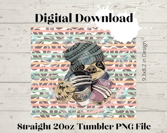 Sloffee -20oz Skinny Straight Tumbler design High Resolution PNG file DOWNLOAD