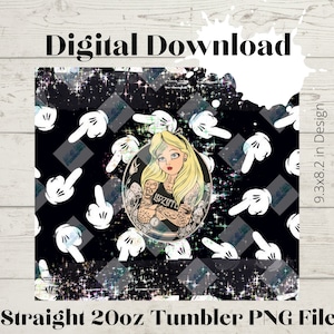 Bad Girl -20oz Skinny Straight Tumbler Design Hochauflösende PNG Datei DOWNLOAD