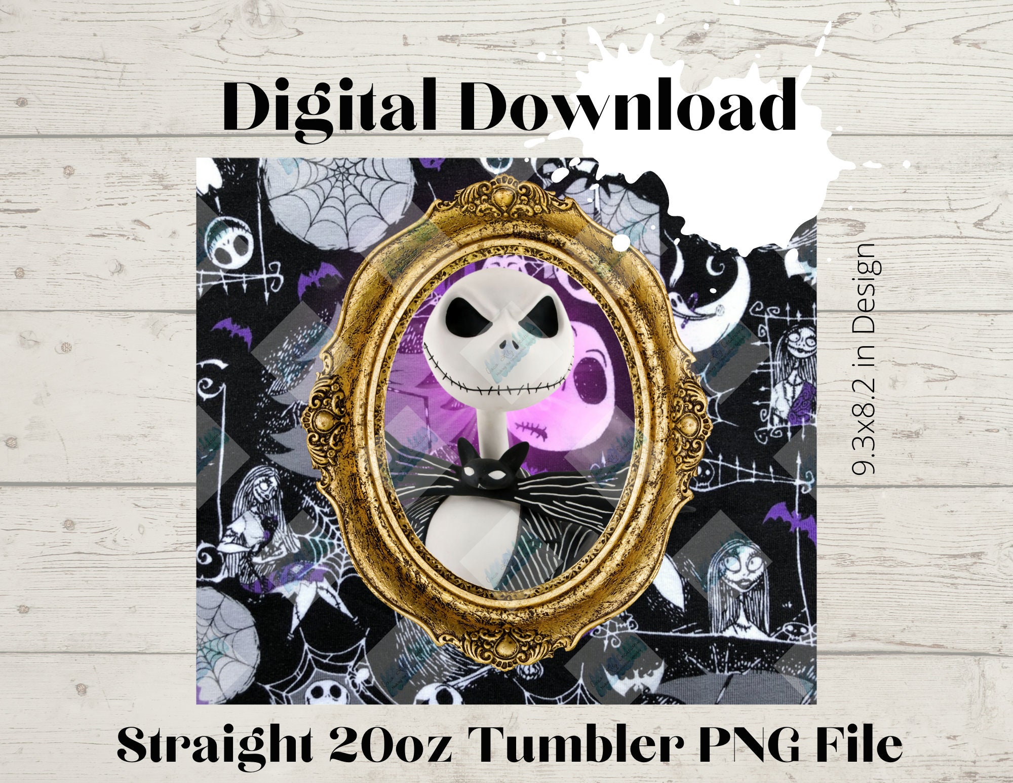 Framed Jack -20oz Skinny Straight Tumbler design High Resolution PNG file DOWNLOAD