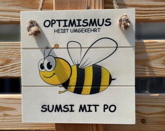 Schild Holz groß 20 x 20 cm bedruckt I Spruch I Garten I Haustüre I Türschild I Zitat I Gartendeko I Deko