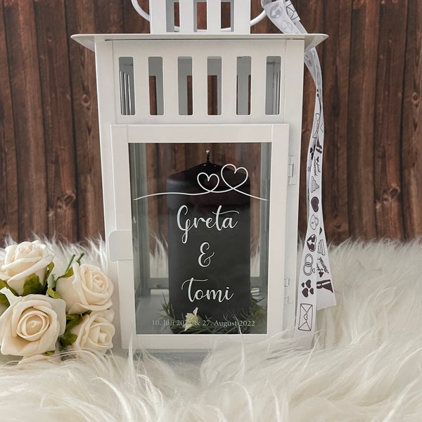 Laterne Hochzeit, Hochzeitsgeschenk Laterne, Hochzeitslaterne, personalisierte Hochzeitslaterne, Windlicht personalisiert