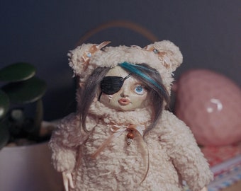 Teddy elf doll Teddydoll Teddybear doll art doll OOAK toy