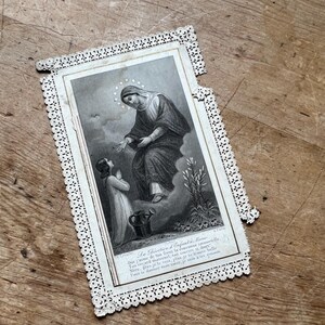 Antique French Prayer Card / Mary Holy Card