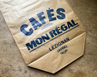 c.1920 French Paper Café Bag / Mon Régal Lezignan (Aude) / Ephemera
