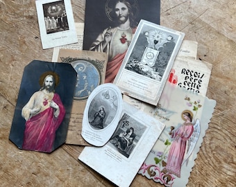 Antique and Vintage French Catholic Ephemera / Prayer Cards