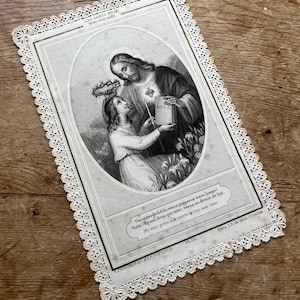 Antique French Catholic Prayer Card