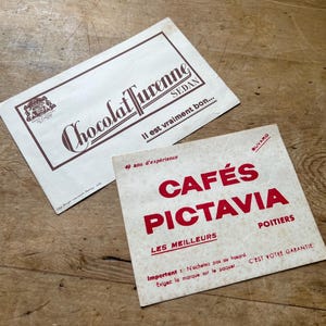 Vintage French Ephemera / Two Advertising Cards