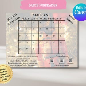 Dance Fundraiser Calendar Template: Nutcracker Pick-a-Date (Digital Download)