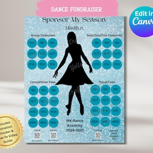 Sponsor My Season Dance Fundraiser - Dance Fundraiser Template - Sponsor My Season Fundraiser Flyer - Editable Ballet Fundraiser Template