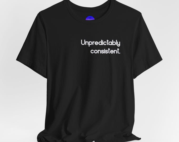 Unpredictably Consistent Gemini Zodiac shirt | T-Shirt, Minimal text design, Black tee