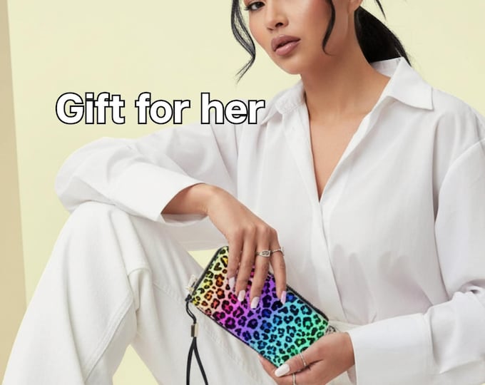 Rainbow Leopard Clutch Wallet Wristlet