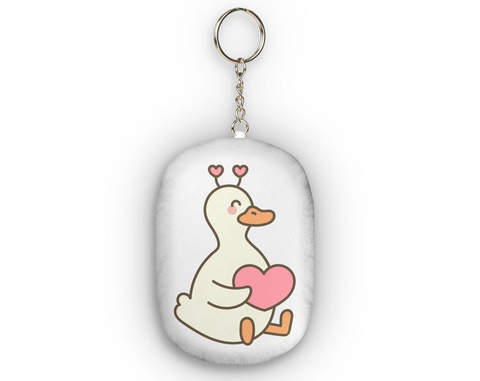 Cute Heart Duck Custom Shape Mini Plush Keychain | Valentine Love