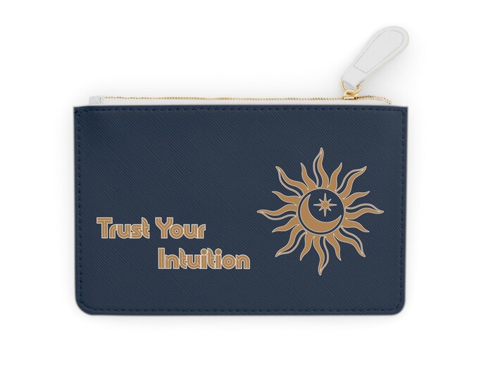 Trust Your Intuition The Moon Tarot Mini Clutch Bag | navy zodiac celestial wristlet