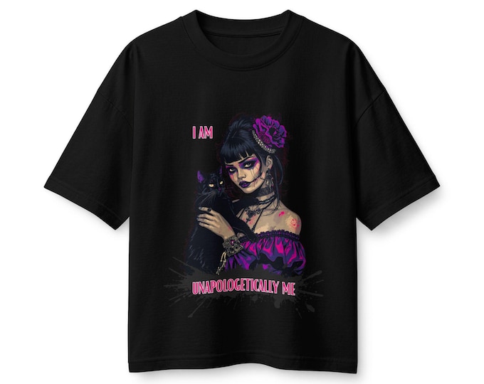 Gothic Rose Girl I Am Unapologetically Me T-Shirt | Dark Vaporwave Portrait