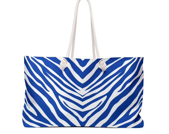 Blue and White Zebra | Weekender Tote Bag