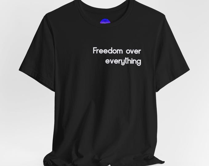 Freedom Over Everything Sagittarius Zodiac tee | Minimalist text shirt