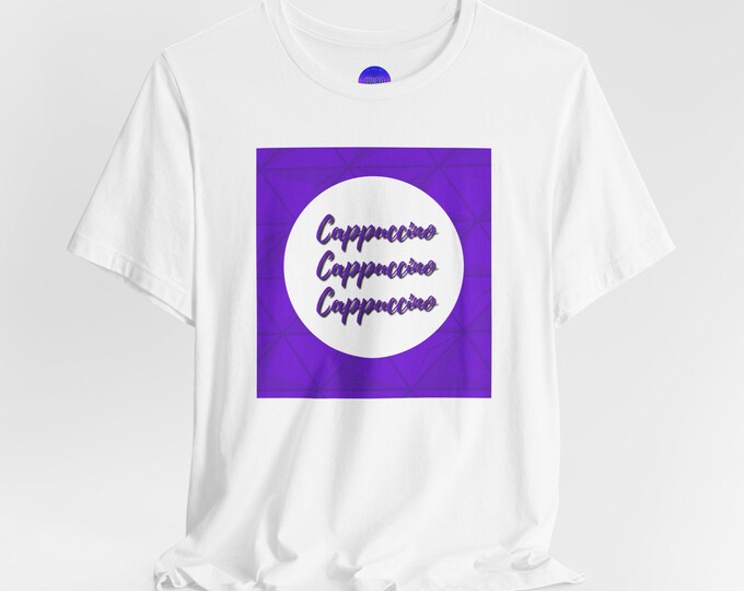 Cappuccino  Cappuccino  Cappuccino  Purple Graphic Tee in Black or White Unisex Short Sleeve