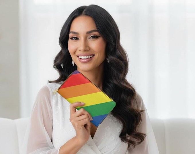 Rainbow Vegan Leather Zip Wallet | Pride Gift
