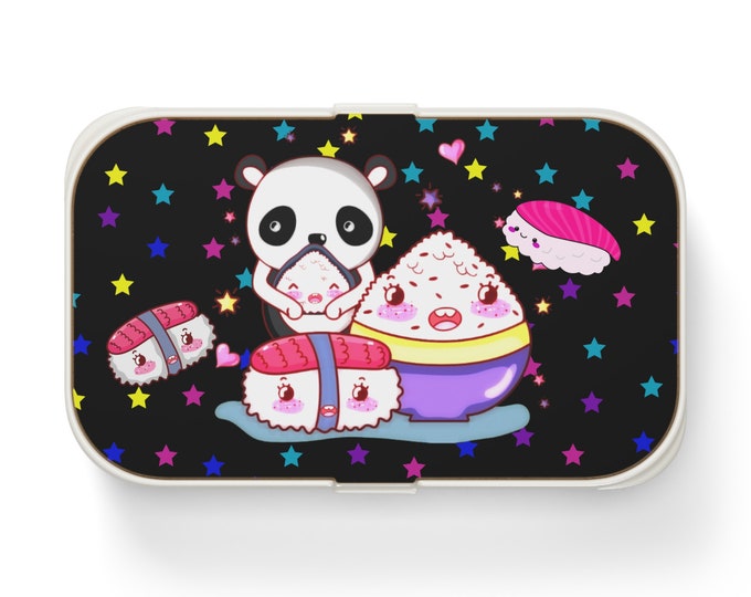 Cute Sushi Party Friends Kids Bento Box with Band and Utensils