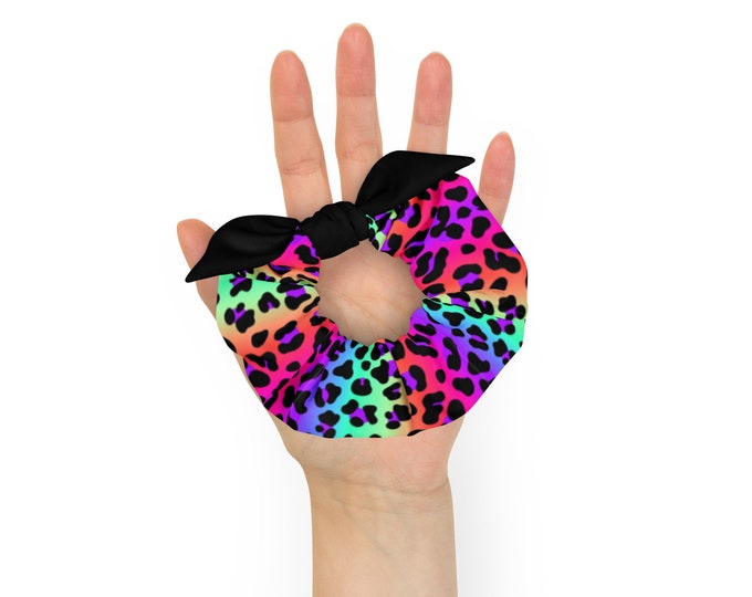 Cheetah Rainbow Scrunchie-Hair Scrunchies-Scrunchies are back!-Hair Accessory