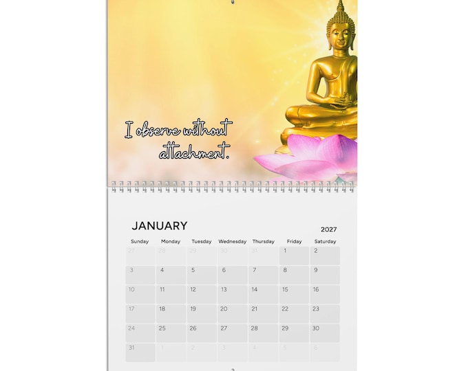 Buddha Lotus Quotes 2027 Wall Calendar