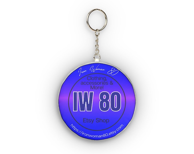 IW 80 Logo Custom Shape Mini Plush Keychain | Round Branded Keychain