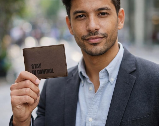 Stay In Control graphic Bi-Fold Wallet | Road map design