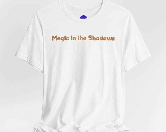 Magic in the Shadows text The Moon Tarot Tee | Retro Script, Mystical Typography