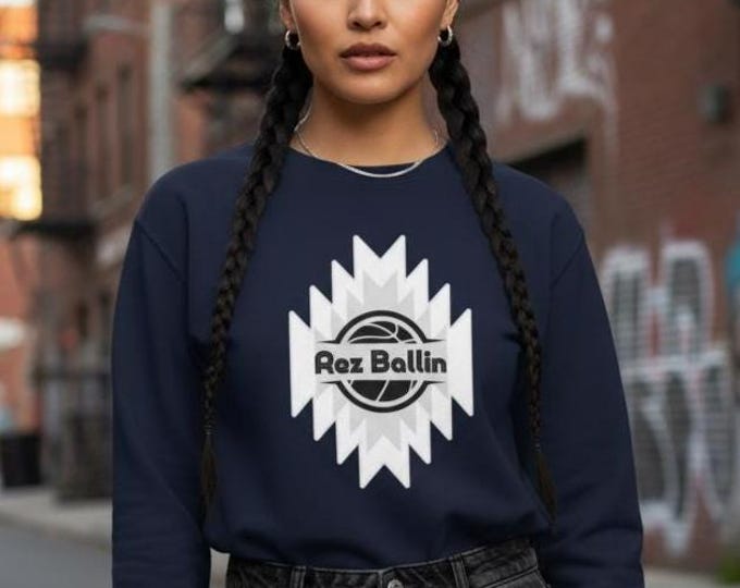 Stylish Rez Ballin Graphics Basketball Crewneck Sweatshirt - Cozy Unisex Pullover, Athletic Gift, Sportswear, Holiday Gift, Casual Fashion