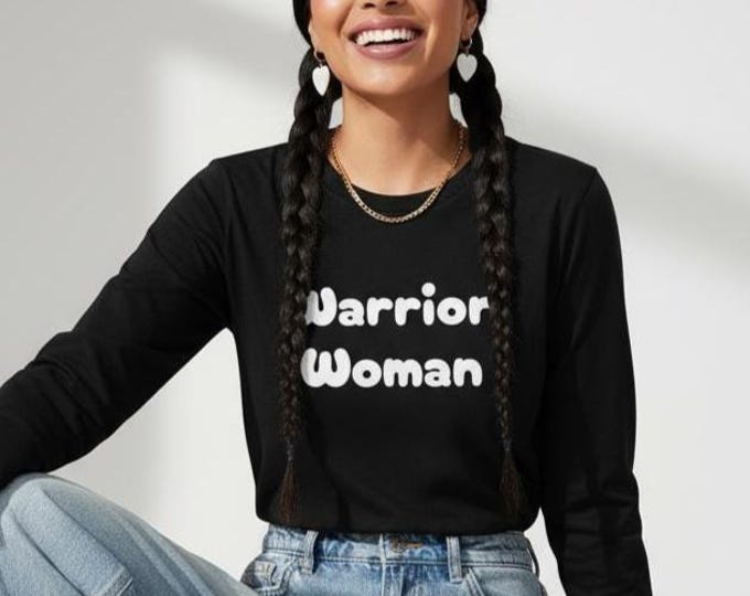 Warrior Woman Unisex Long Sleeve Tee – Native American Designed | Indigenous-Owned Brand | Comfortable & Empowering Statement Shirt